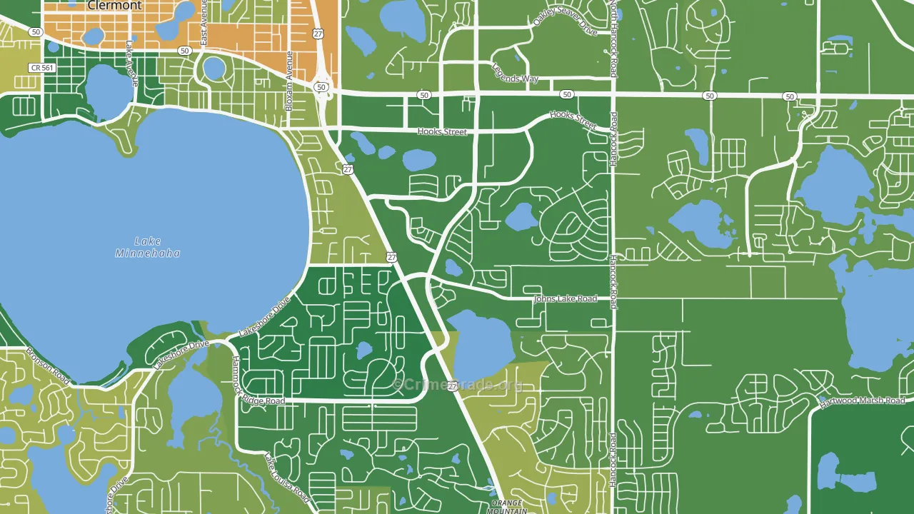 Lost Lake, Clermont, FL Map of Murder Rates