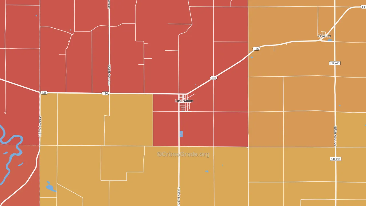 Lost Nation, IA Map of Murder Rates