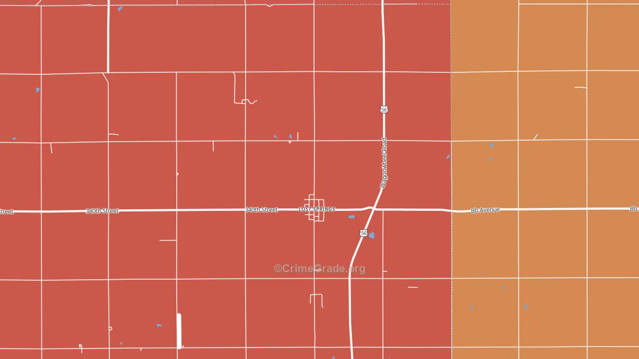 Lost Springs, KS Map of Murder Rates