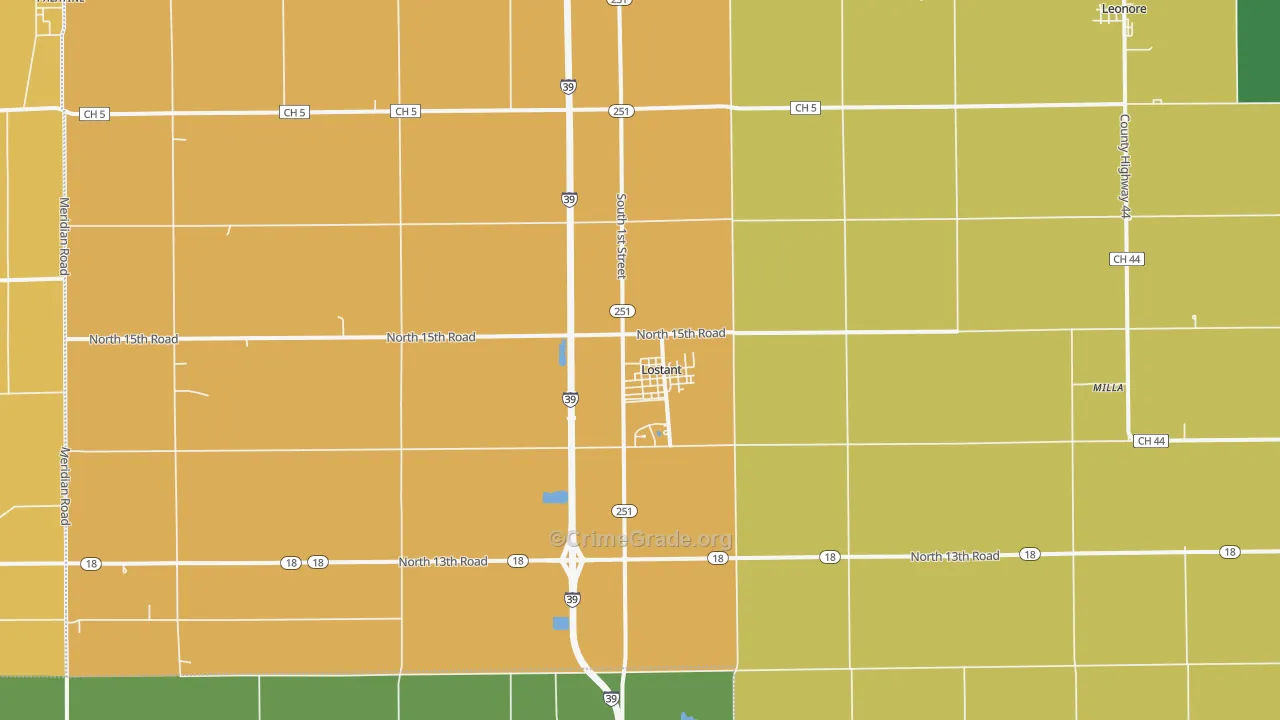 Lostant, IL Map of Murder Rates