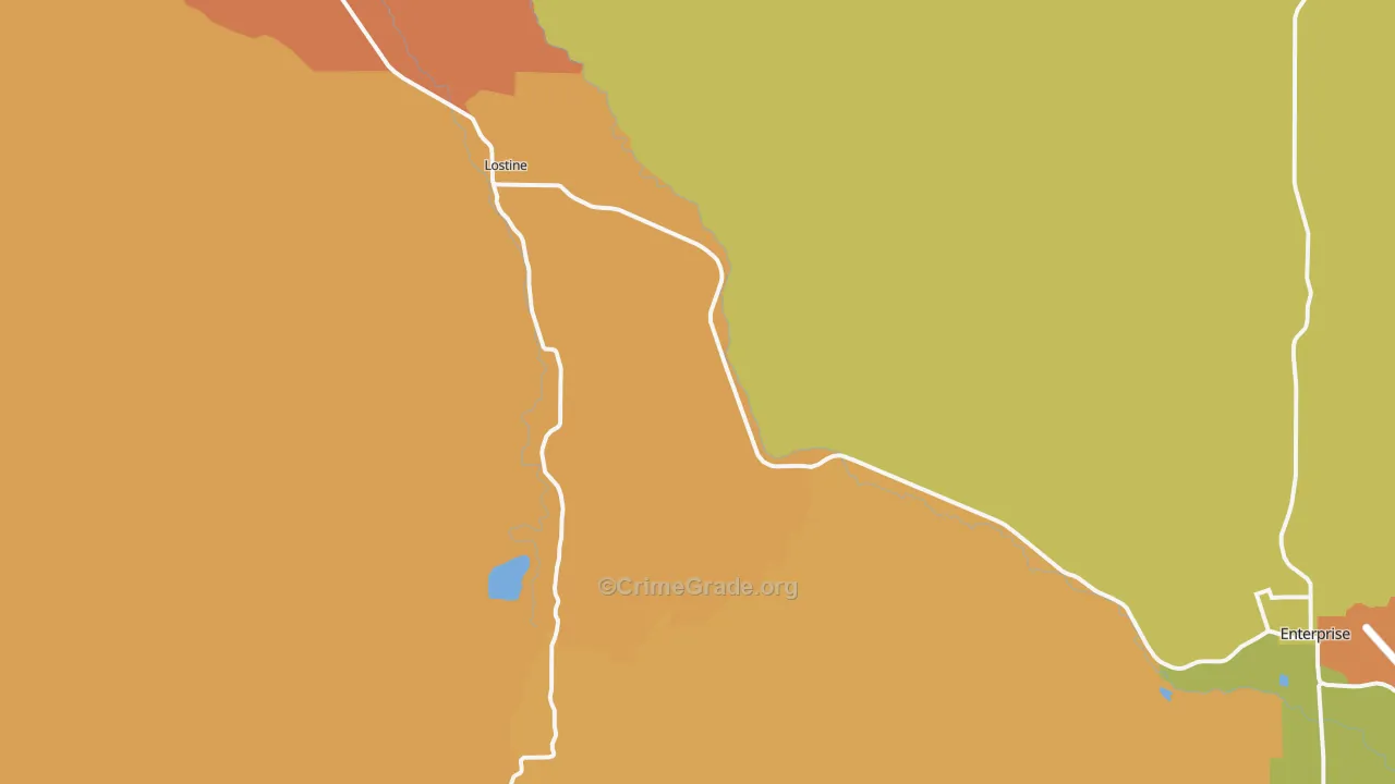 Lostine, OR Map of Murder Rates