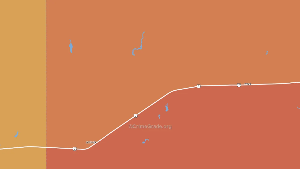 Lothair, MT Map of Murder Rates