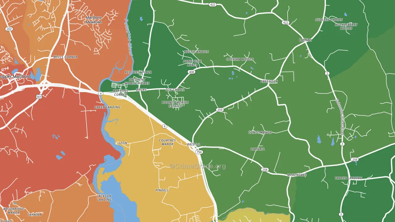 Lothian, MD Map of Murder Rates