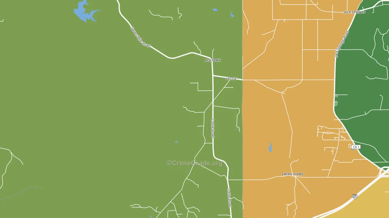 Lottie, AL Map of Murder Rates