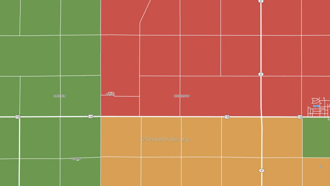 Lotus, IL Map of Murder Rates