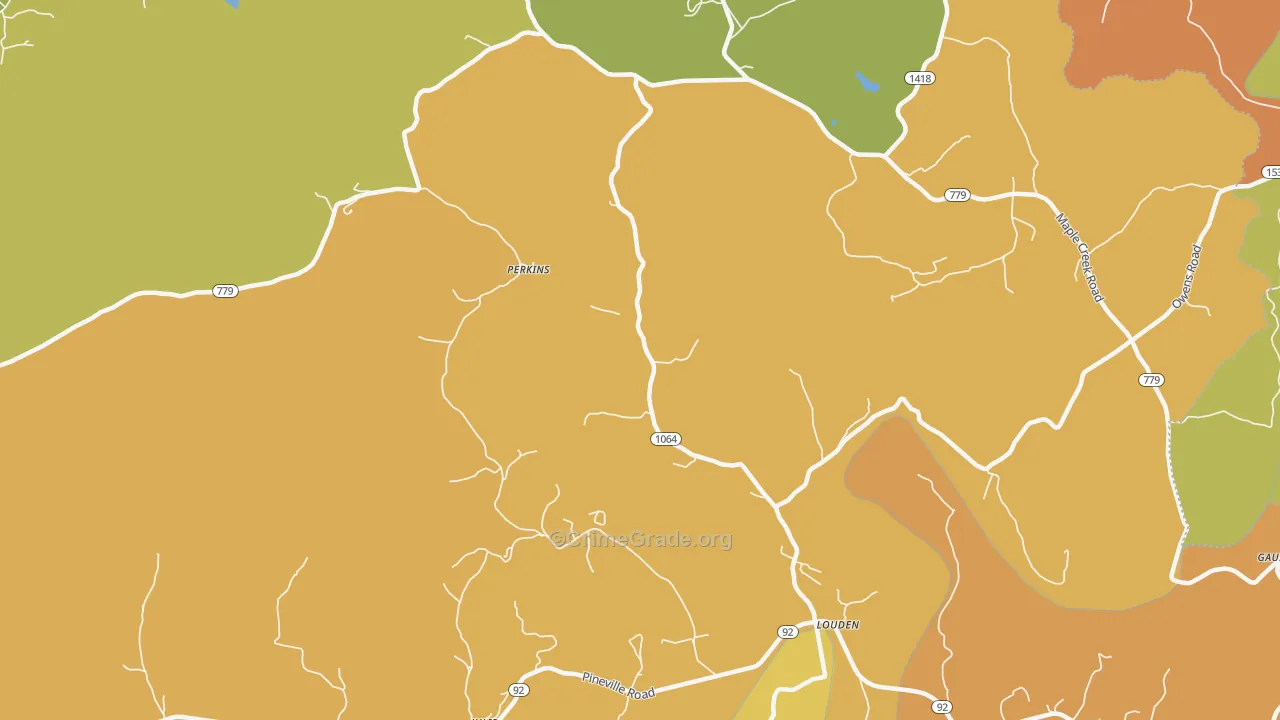 Louden, KY Map of Murder Rates
