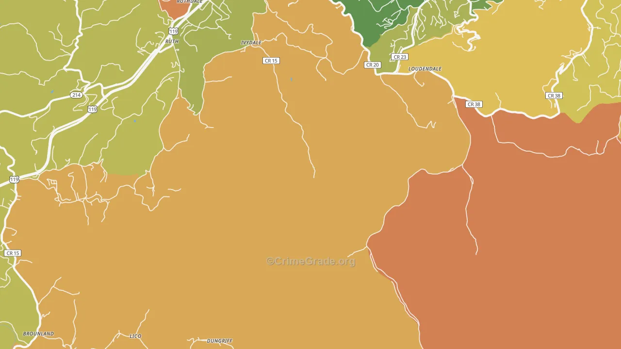 Loudendale, WV Map of Murder Rates