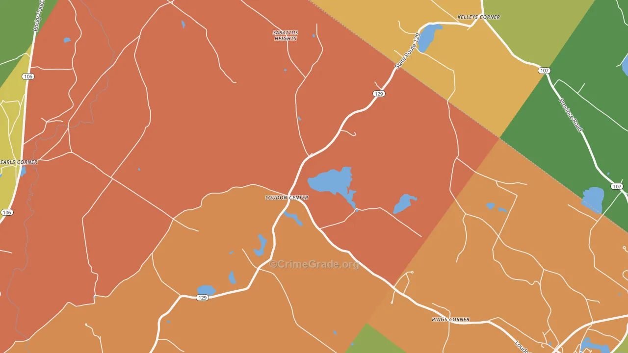 Loudon Center, NH Map of Murder Rates