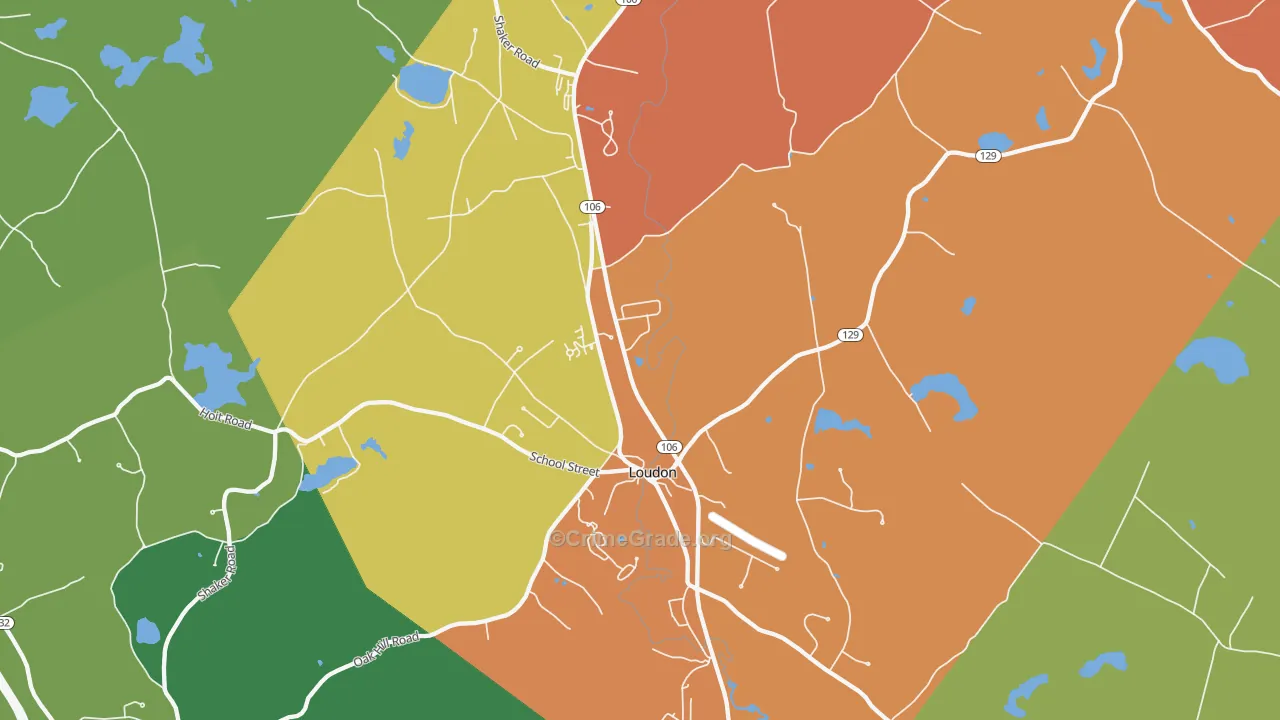 Loudon, NH Map of Murder Rates
