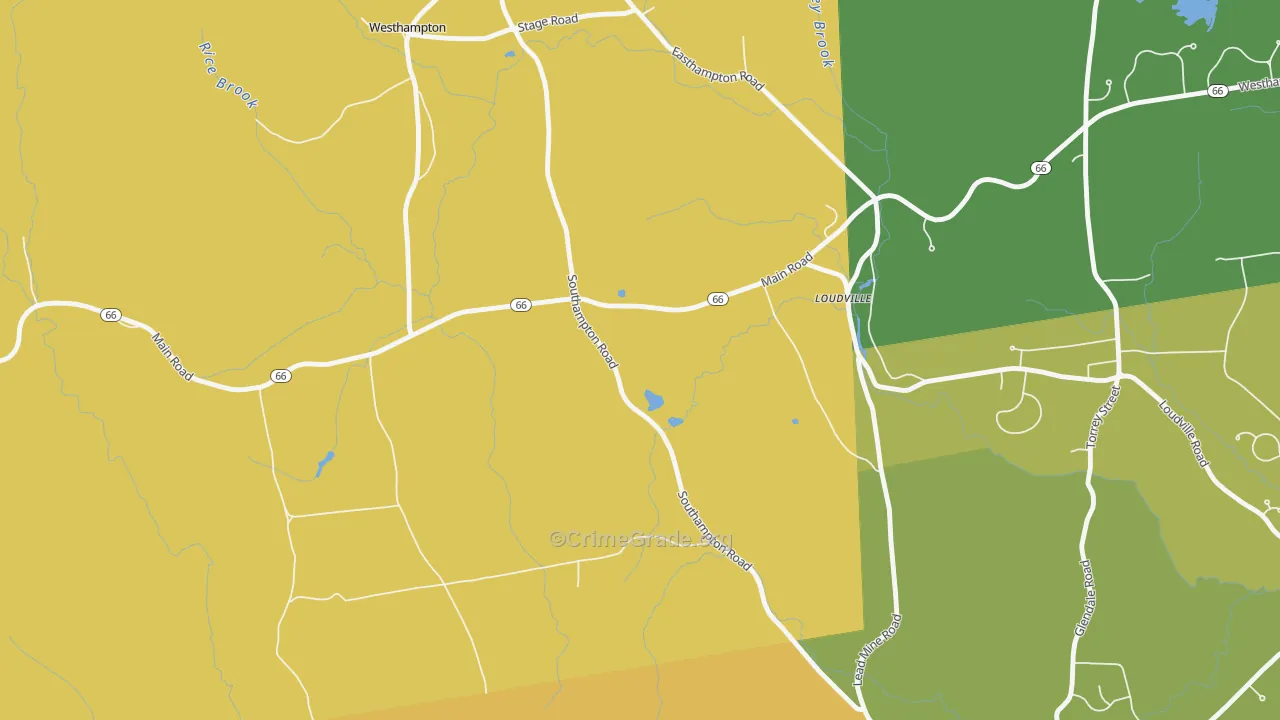 Loudville, MA Map of Murder Rates