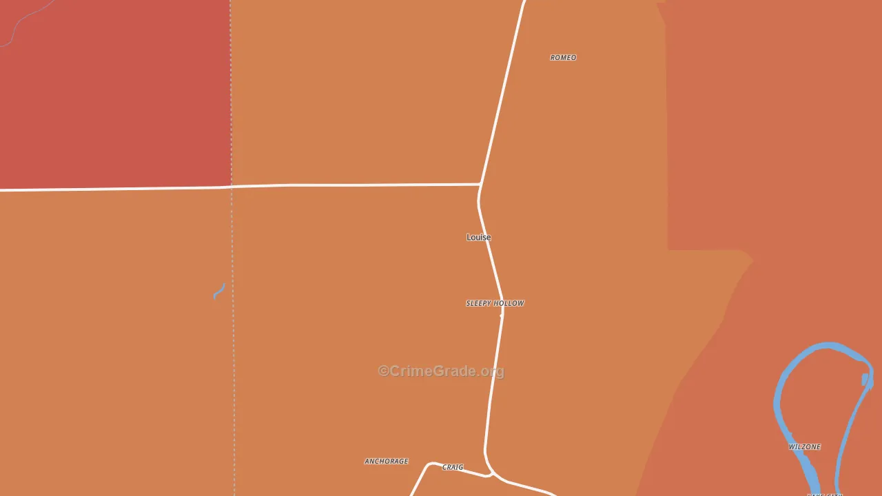 Louise, MS Map of Murder Rates