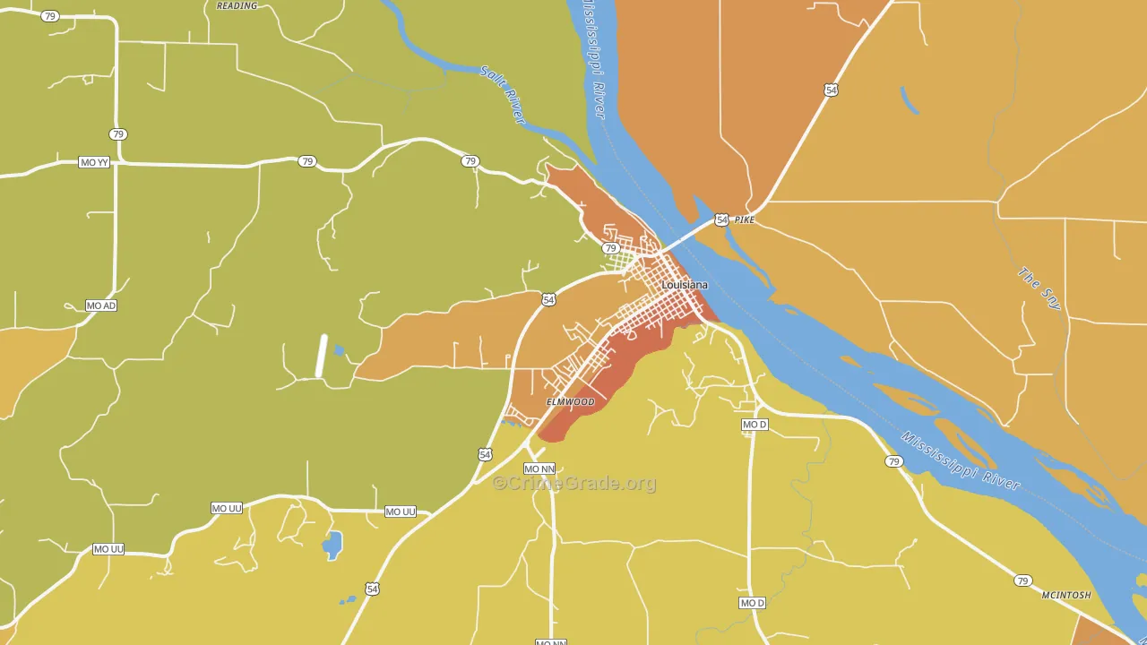 Louisiana, MO Map of Murder Rates
