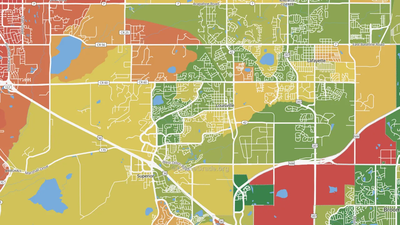 Louisville, CO Map of Murder Rates