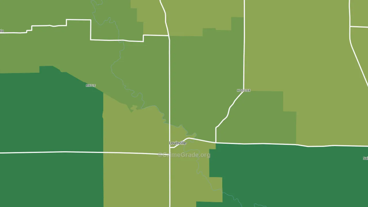 Louisville, IL Map of Murder Rates