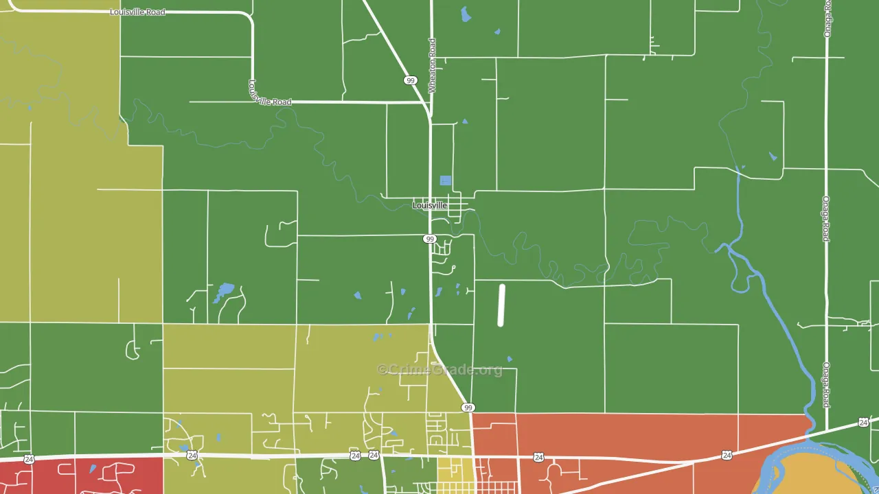 Louisville, KS Map of Murder Rates