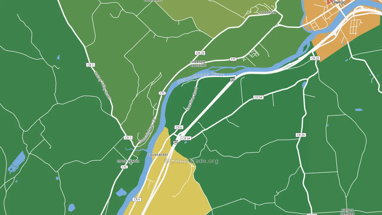 Lounsberry, NY Map of Murder Rates