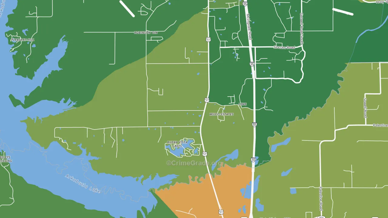 Love, MS Map of Murder Rates
