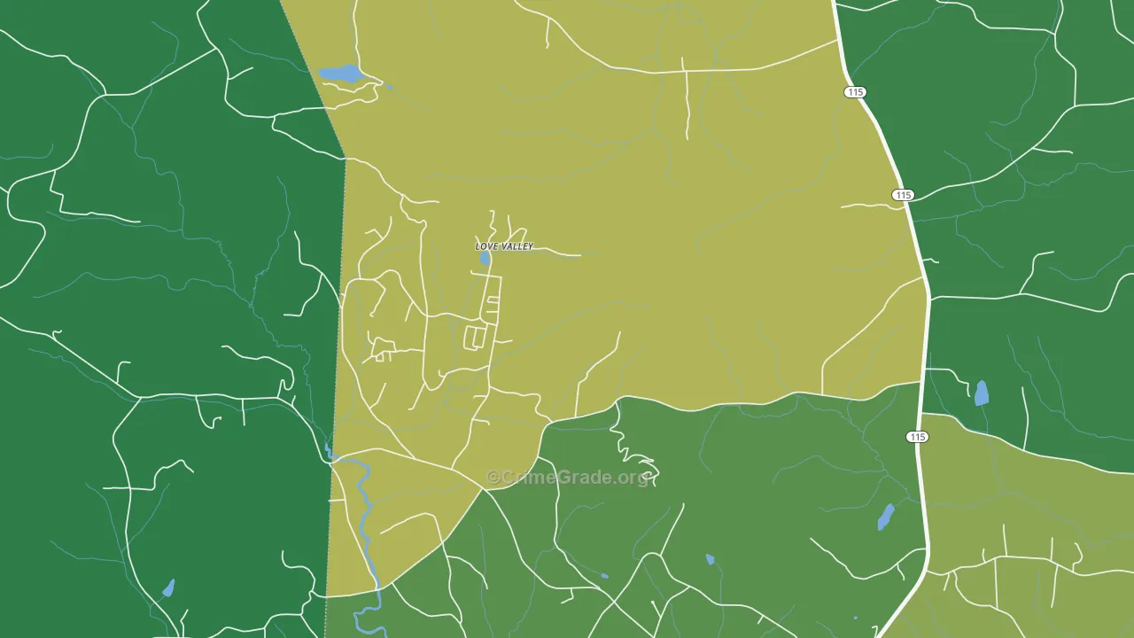 Love Valley, NC Map of Murder Rates