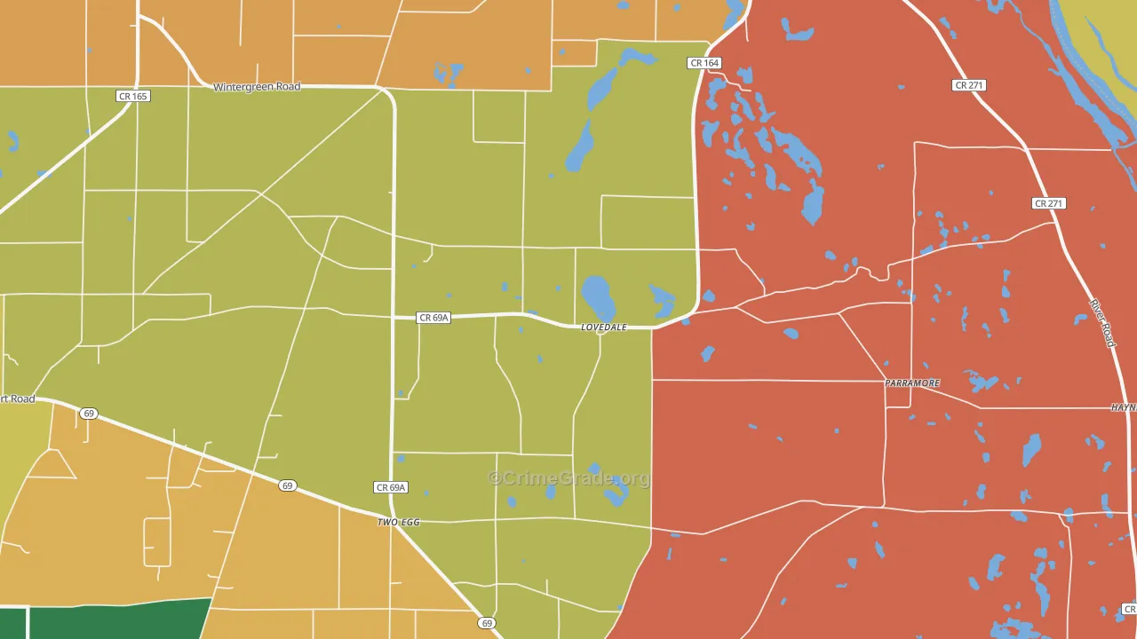 Lovedale, FL Map of Murder Rates