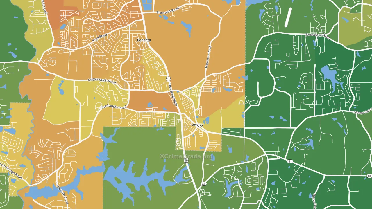 Lovejoy, GA Map of Murder Rates
