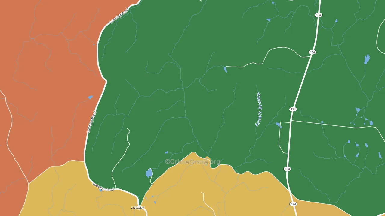 Lovejoy, NC Map of Murder Rates