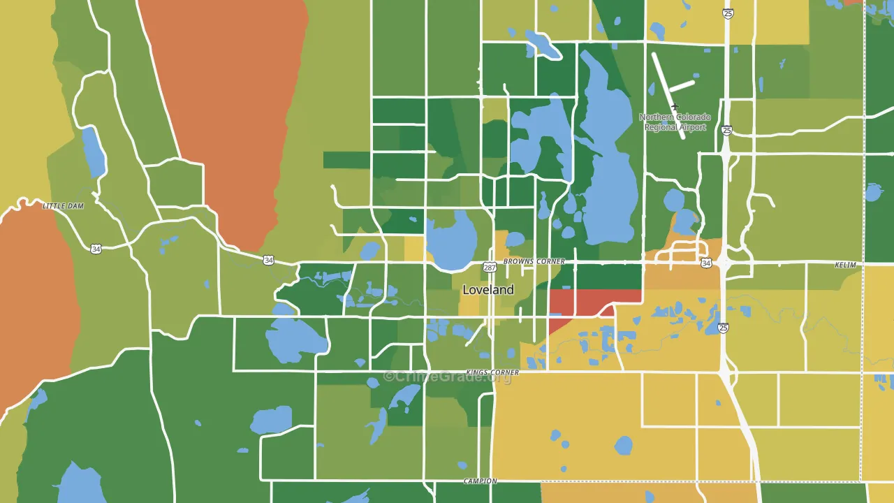 Loveland, CO Map of Murder Rates