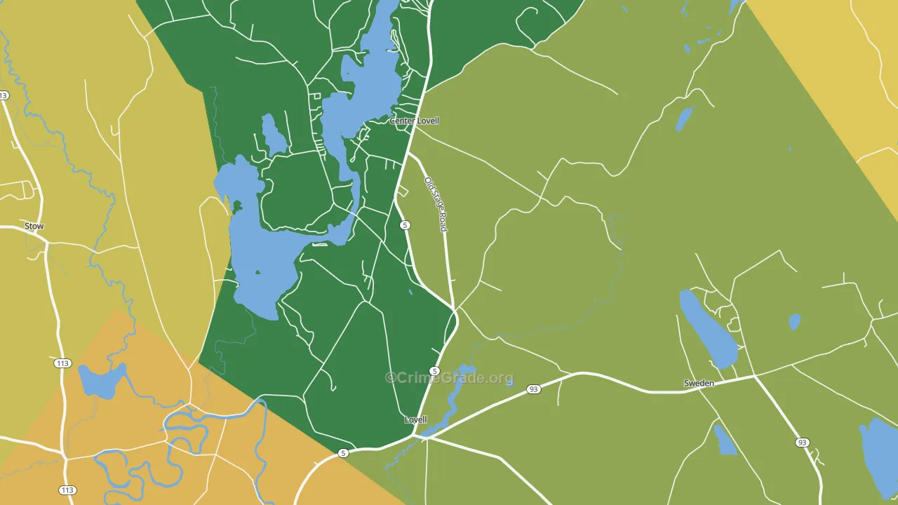 Lovell, ME Map of Murder Rates