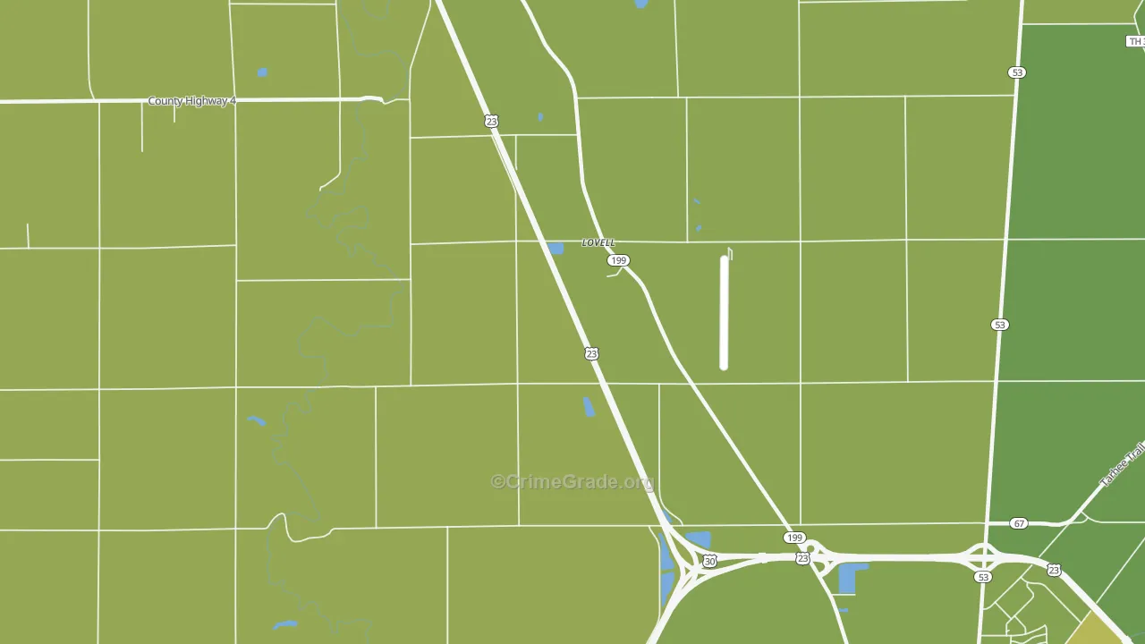 Lovell, OH Map of Murder Rates