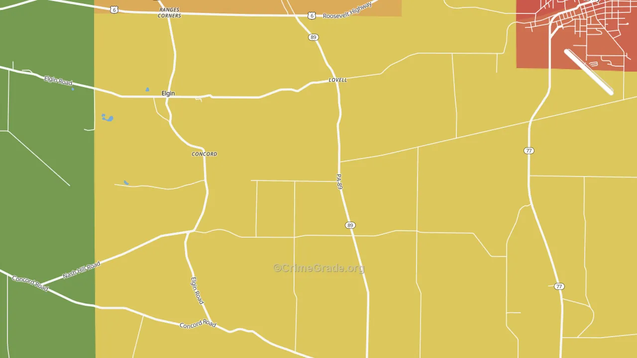 Lovell, PA Map of Murder Rates