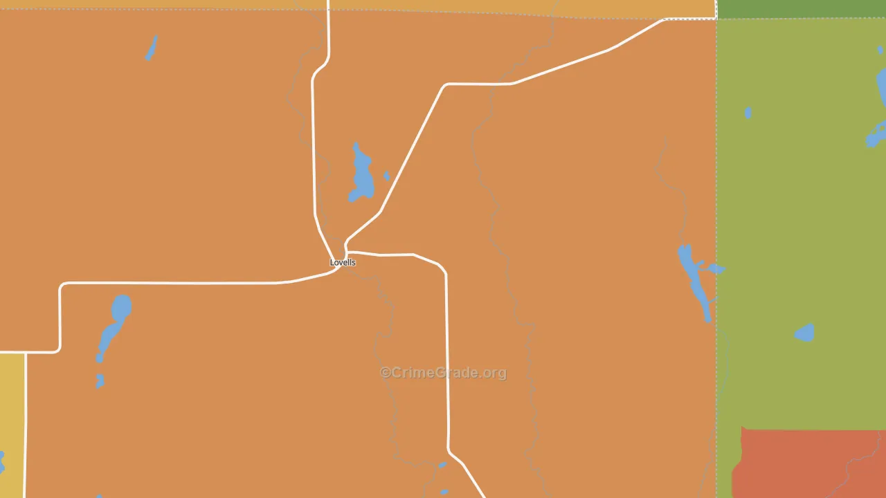 Lovells, MI Map of Murder Rates