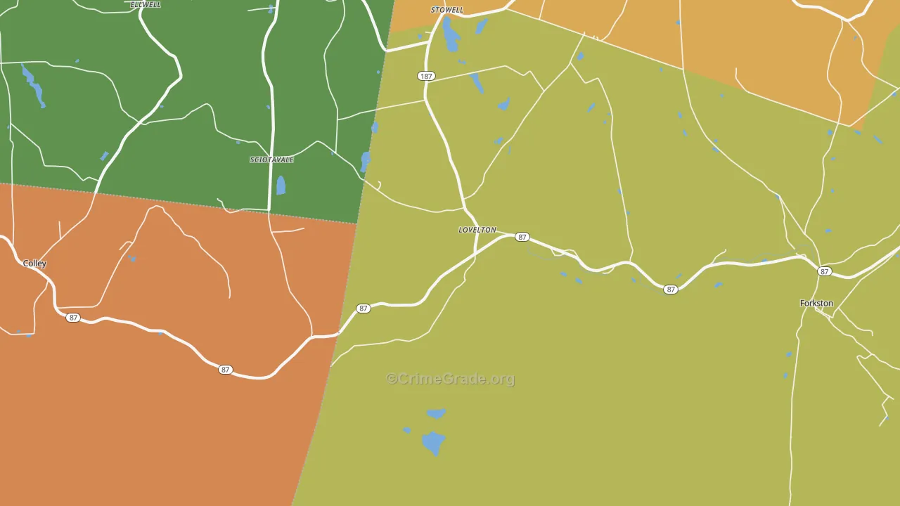 Lovelton, PA Map of Murder Rates