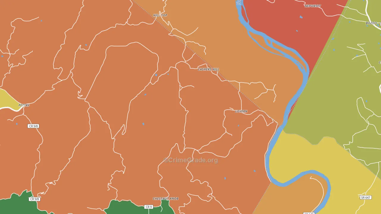 Lovern, WV Map of Murder Rates