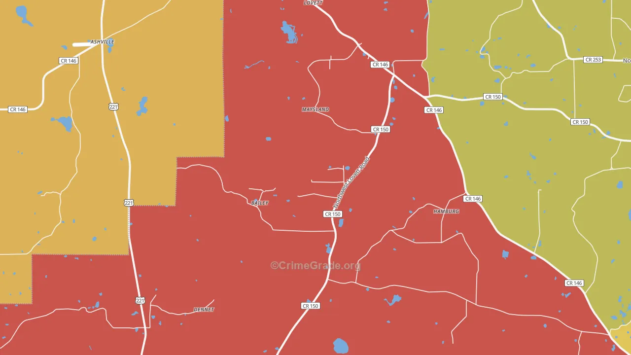 Lovett, FL Map of Murder Rates