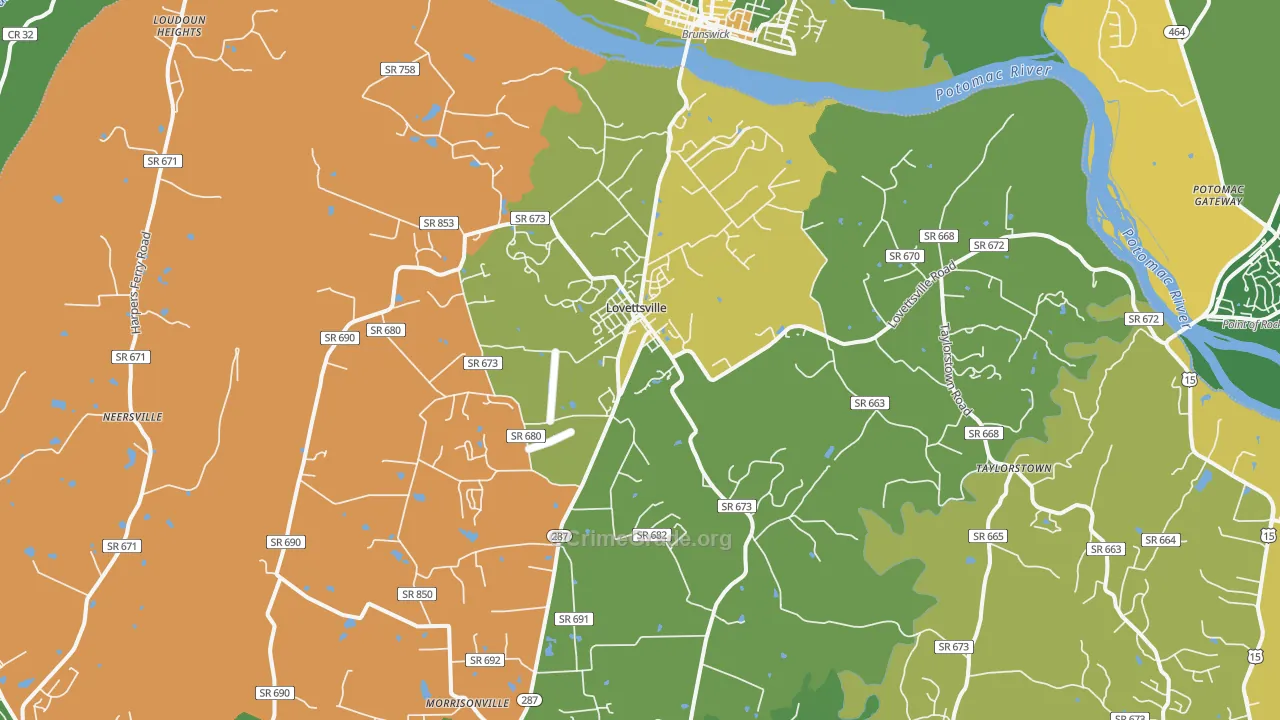 Lovettsville, VA Map of Murder Rates
