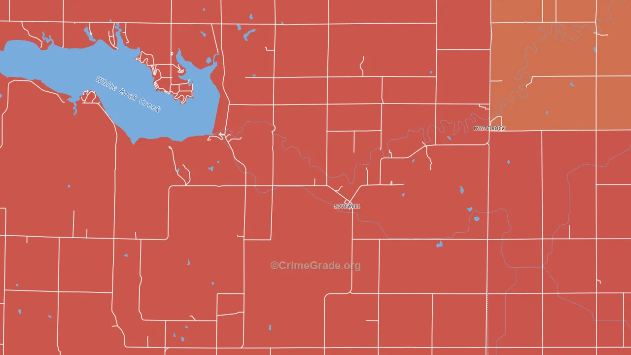 Lovewell, KS Map of Murder Rates