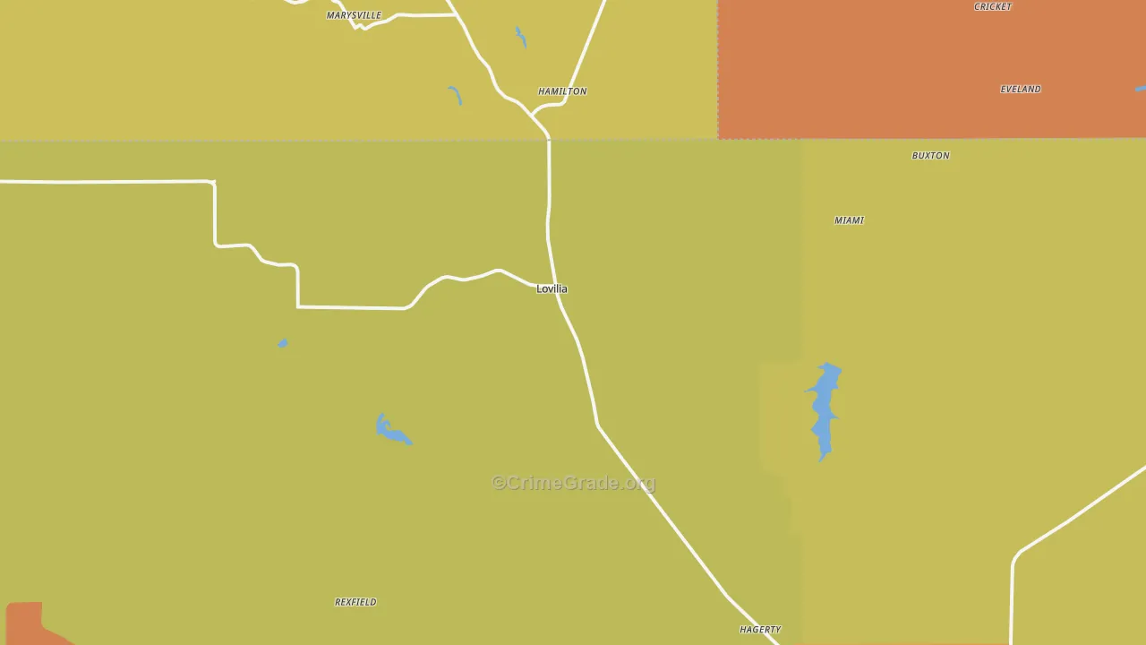 Lovilia, IA Map of Murder Rates