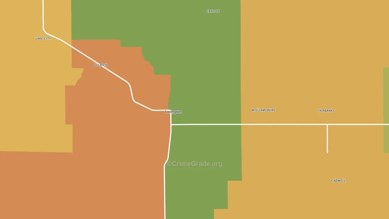 Lovington, IL Map of Murder Rates