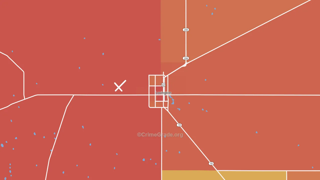 Lovington, NM Map of Murder Rates