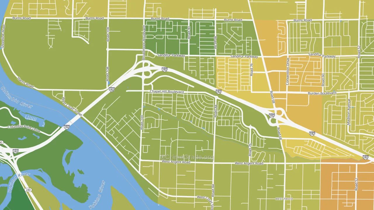 Lovisa Farms, Pasco, WA Map of Murder Rates