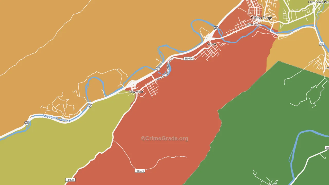 Low Moor, VA Map of Murder Rates