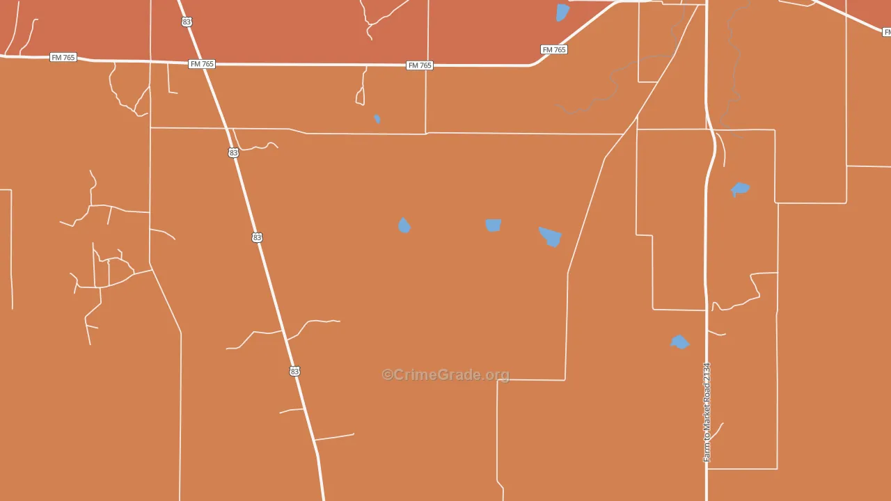 Lowake, TX Map of Murder Rates