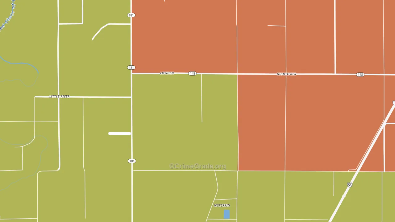Lowden, AR Map of Murder Rates