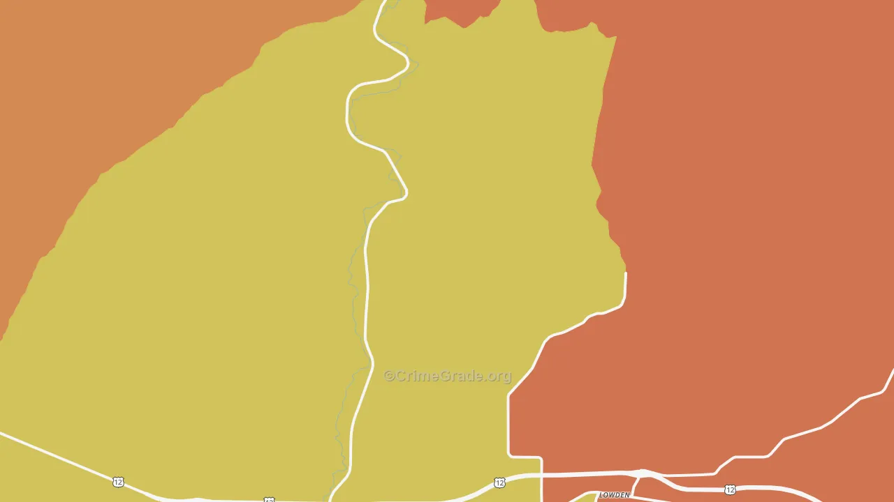 Lowden, WA Map of Murder Rates