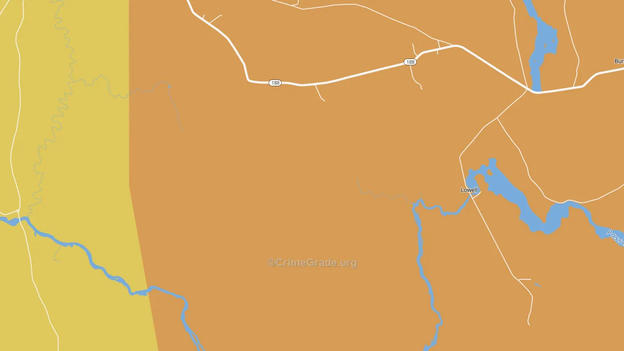 Lowell, ME Map of Murder Rates