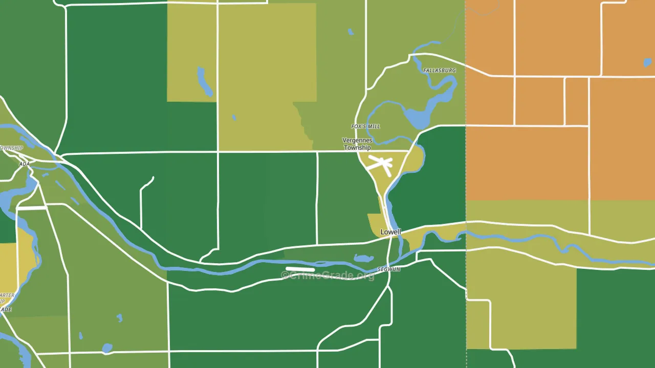Lowell, MI Map of Murder Rates