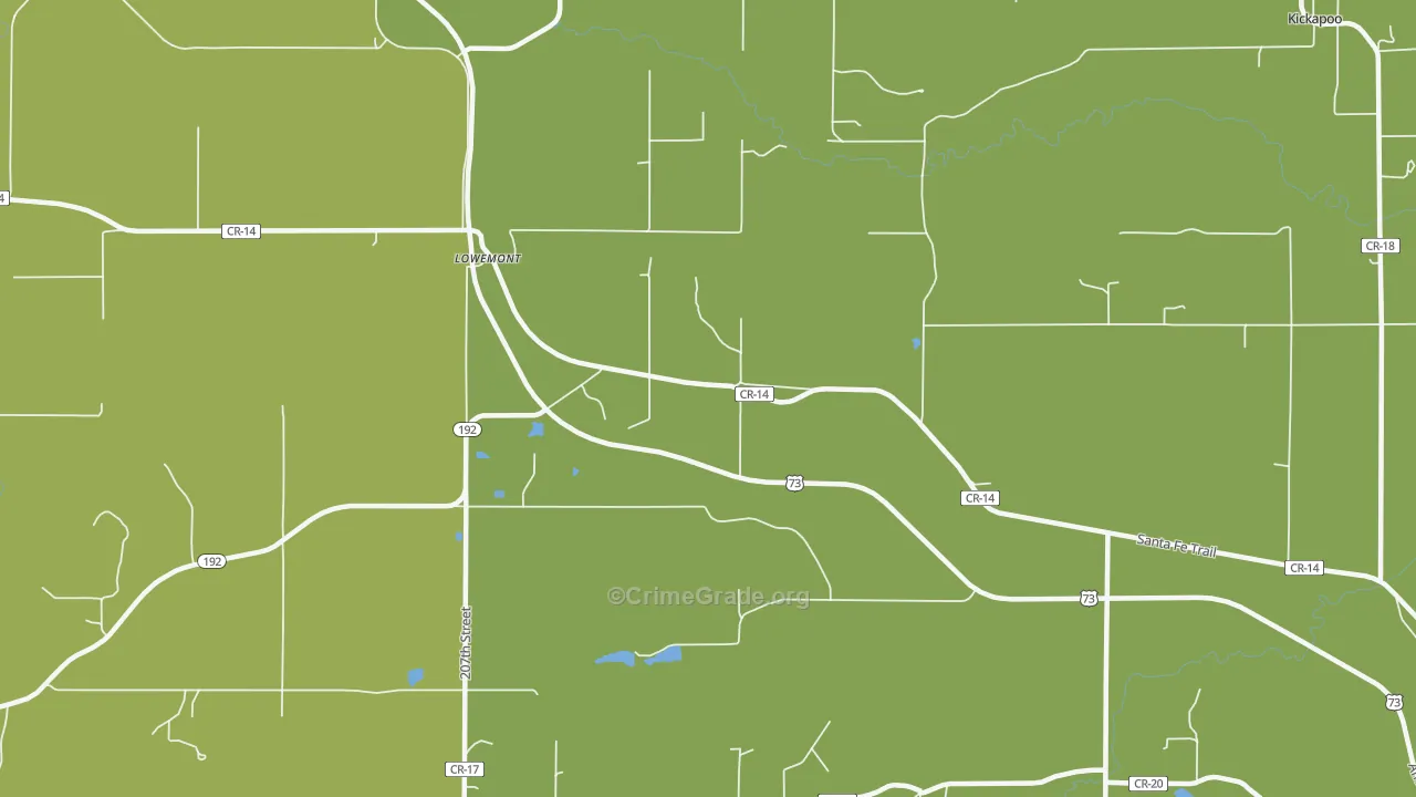 Lowemont, KS Map of Murder Rates