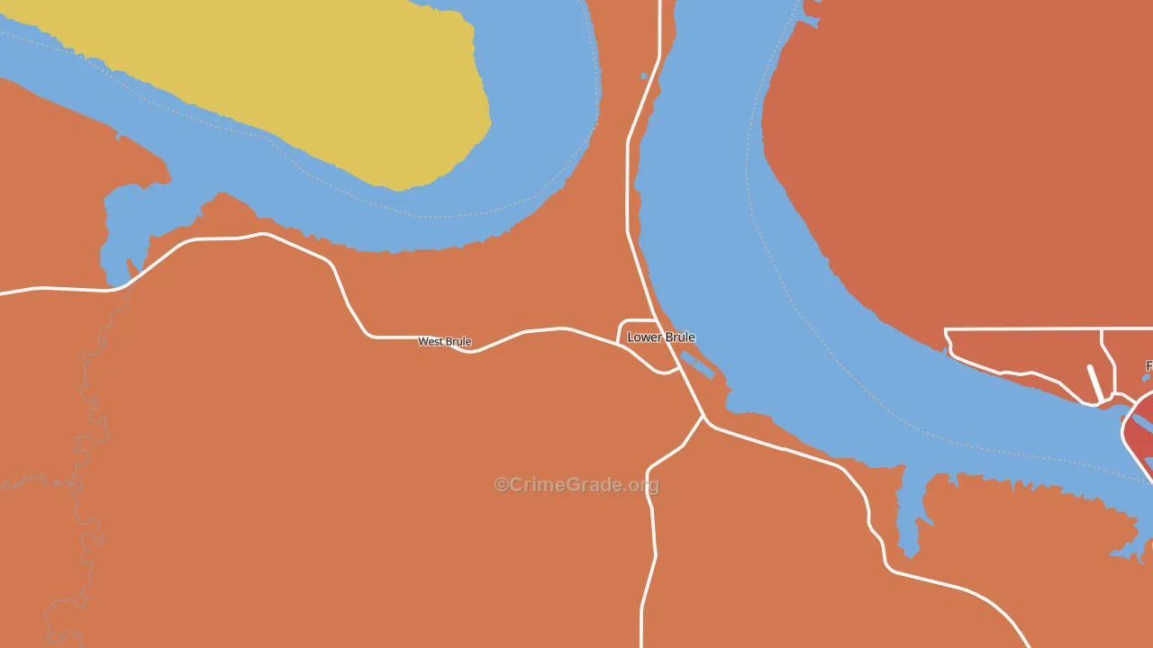 Lower Brule, SD Map of Murder Rates