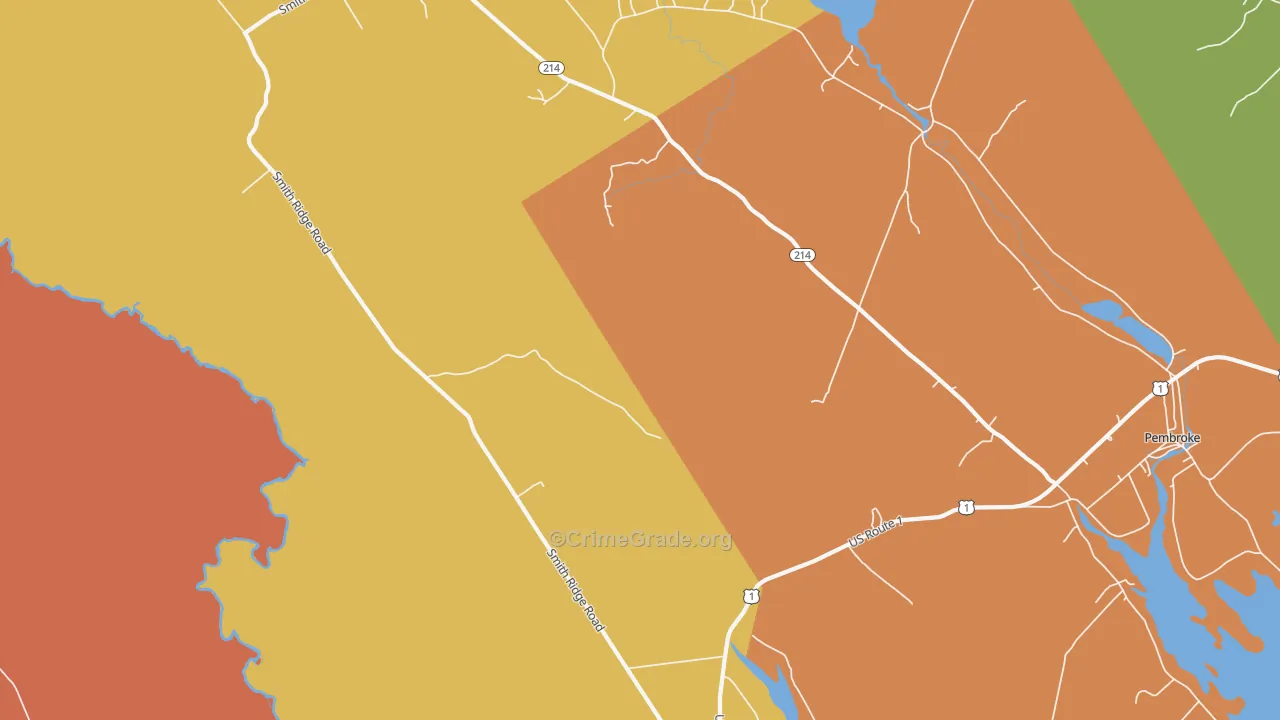 Lower Dennysville, ME Map of Murder Rates