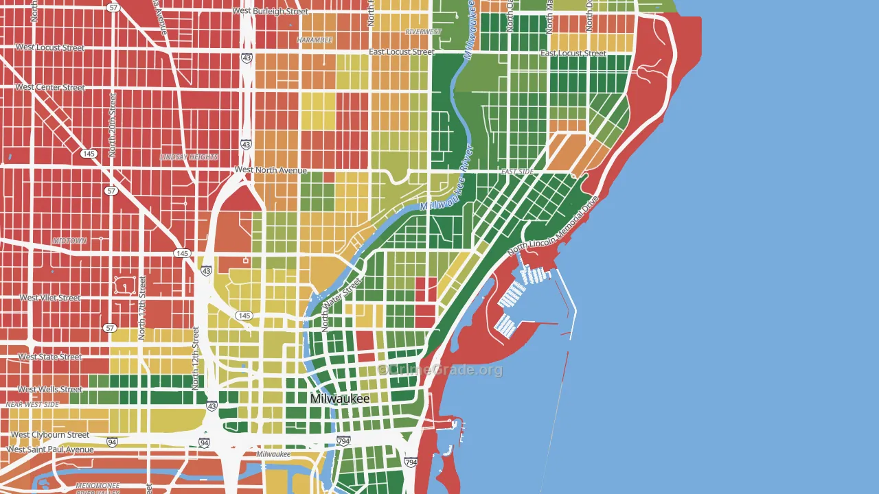 Lower East Side, Milwaukee, WI Map of Murder Rates