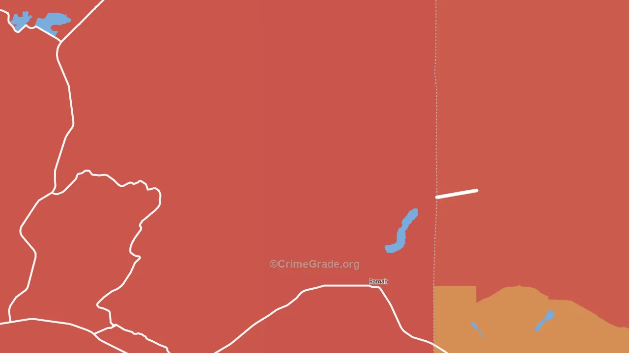 Lower Nutria, NM Map of Murder Rates